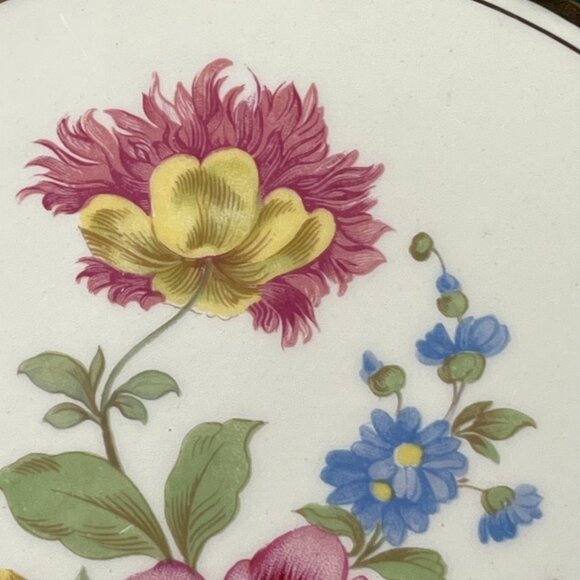 Wade England Royal Victoria Blue Floral Display Collectible Plate Botanical - Picture 4 of 10